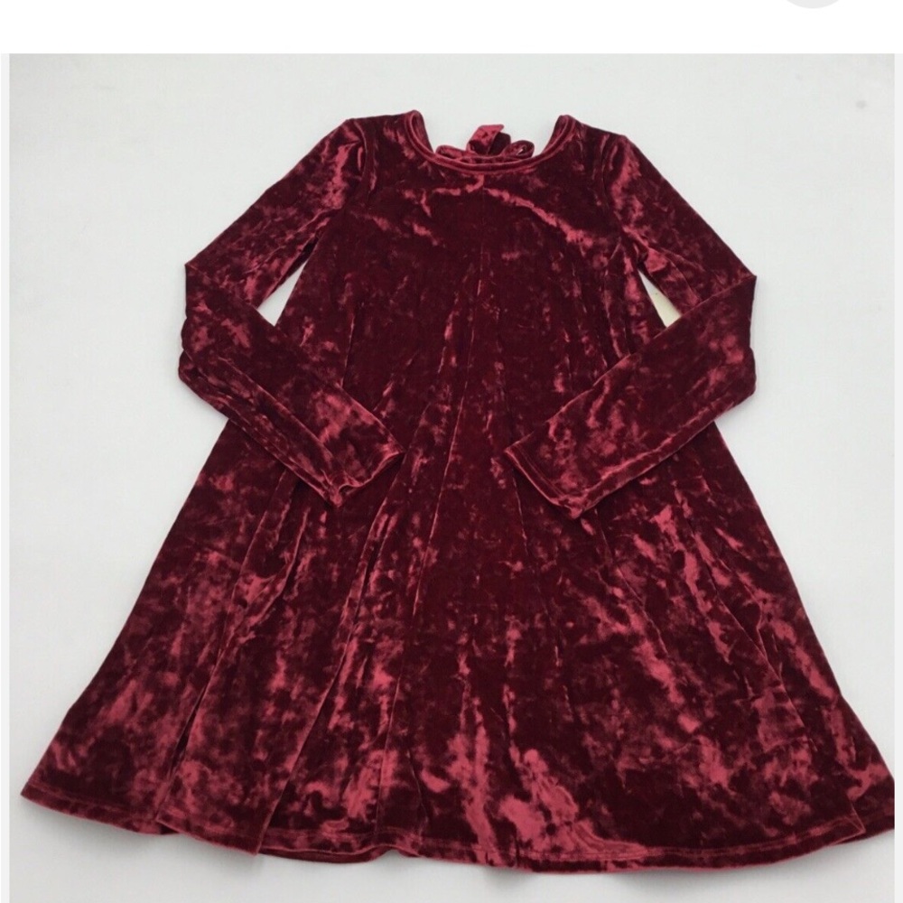 Tucker & Tate New NWT Velvet Long Sleeve Dress in Deep Red Holiday child size M